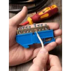 Шина нулевая 8х12мм 125А 8 отверстий изолятор на DIN-рейку латунь PROxima