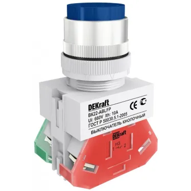 Кнопка ABLFP 22мм синяя 220В ВK-22