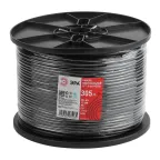 Кабель коаксиальный RG-6U 75 Ом Cu/(оплётка Cu 64%) PE цвет чёрный бухта 305 м
