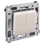 Avanti Переключатель двухклавишный в стену, ''Ванильная дымка''