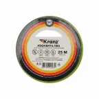 Изолента ПВХ KRANZ 0.13х19 мм, 25 м, желто-зеленая