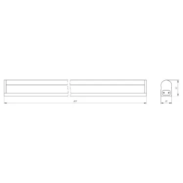 Светильник светодиодный 12W 6500К 1000Лм IP20 линейный 230V