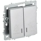 BRITE Выключатель 2-клавишный с индикацией для отелей 10А ВС10-2-9-БрА алюминий IEK