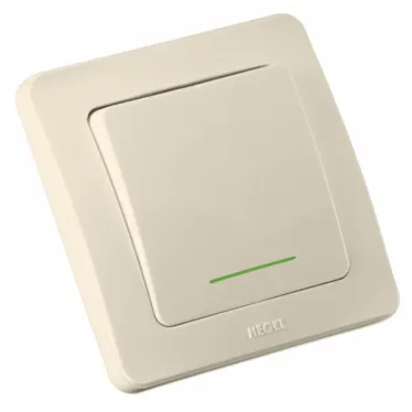 Выключатель одноклавишный скрытый с индикацией слоновая кость 10А