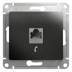 GLOSSA Розетка телефонная RJ11 антрацит в рамку
