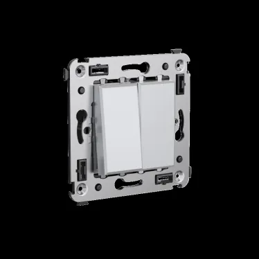 Avanti Переключатель двухклавишный в стену Закаленная сталь