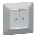 Valena LIFE Выключатель двухклавишный 10АХ 250В с подсветкой С лицевой панелью Алюминий