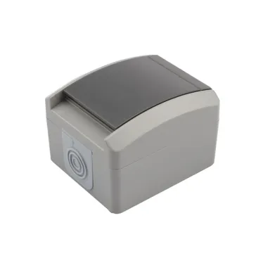 Розетка одноместная (керамика) INDUSTRIAL IP54 с заземлением, о/у, серая