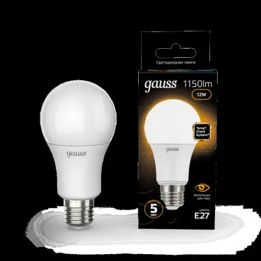 Лампа светодиодная LED 12 Вт 1150 лм 3000К А60 груша теплый E27 AC 220В Black Gauss