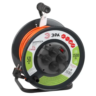 Удлинитель силовой RMx-4es-3x1.5-50m-IP44 на м. катушке c/з 4 гн 50м ПВС 3х1.5 RMx-4es-3x1.5-50m-IP44