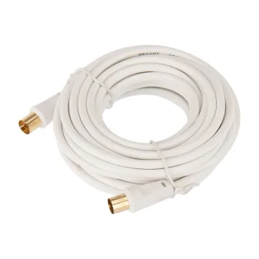 Шнур ТВ гнездо - ТВ штекер. длина 7 метров. белый,