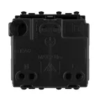 Avanti Розетка ''Черный квадрат'', 2P+E, с защитными шторками, 2 модульная