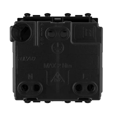 Avanti Розетка ''Черный квадрат'', 2P+E, с защитными шторками, 2 модульная