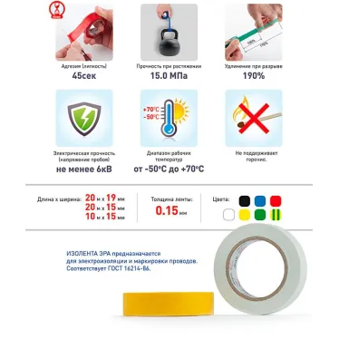 Изолента ПВХ 15мм*10м синяя (10/500/16000)