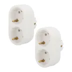 Набор двойников электрических 16 А вертикальные с заземлением, белый (2 шт/уп)