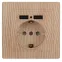 Розетка P+E Schuko со шторками, 16А-250В + 2хUSB 5В-2,1А, IP20, СУ, Plano, ссосна, 1-410-11