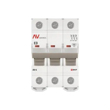 Выключатель автоматический AV-6 3P 3A (C) 6kA AVERES