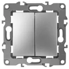 Переключатель двойной, 10АХ-250В, Эра12, алюминий,12-1106-03