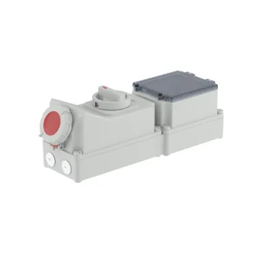 Розетка наружной установки с механической блокировкой и DIN-рейкой на 6 модулей IP67 16А 3P+E+N 400В