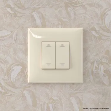 Avanti Переключатель двухклавишный в стену, ''Ванильная дымка''