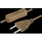 Шнур NPS-FS-170-2x0.5-BR 1.7м с выкл. корич. Navig