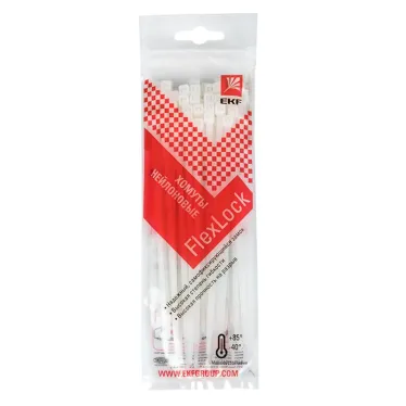 Хомут P6.6 стандартный белый 3.6x150 (100шт) FlexLock PROxima