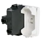 Выключатель одноклавишный, 2 модуля, белый