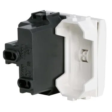 Выключатель одноклавишный, 2 модуля, белый