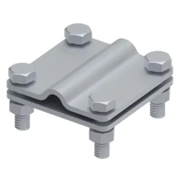 Соединитель крестовой 65х65 для параллельного, крестового и Т-образного соединения прутка диаметром 6-10 мм/полосы до 40 мм. Без разделительной пластины. Монтаж с помощью 4 винтов с шестигранной головкой M8X25 и 4 шестигранных гаек M8. Материал