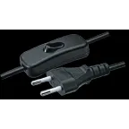 Шнур NPS-FS-170-2x0.5-BL 1.7м с выкл. черный Nav