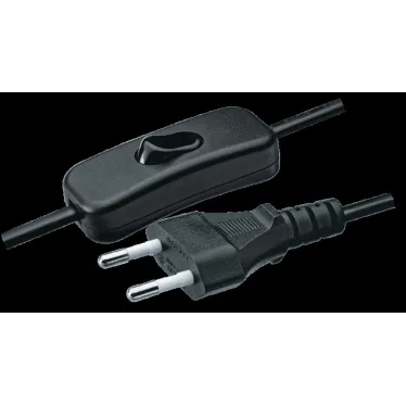 Шнур NPS-FS-170-2x0.5-BL 1.7м с выкл. черный Nav