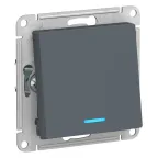 Переключатель одноклавишный ATLASDESIGN с подсветкой схема 6а 10АХ механизам грифель