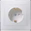 Розетка 1-местная с заземляющим контактом с защитной шторкой 16А керамика КВАРТА белая (РСш10-3-КБ )