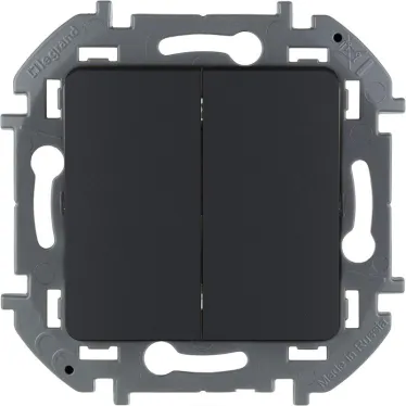 Выключатель двухклавишный INSPIRIA 10 AX 250 В~ антрацит