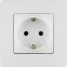 ETIKA Розетка с заземлением со шторками белая