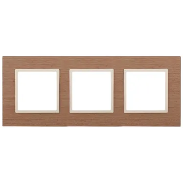 Рамка на 3 поста, дерево, Эра Elegance, ясень+сл.кость, 14-5303-07