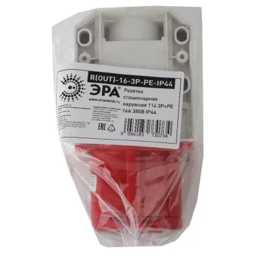 Розетка стационарная наружная 114 3Р+РЕ 16А 380В IP44 (10/60/960) R(OUT)-16-3P-PE-IP44