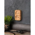 Розетка 2-местная ОП Минск 10А без заземления светлое дерево