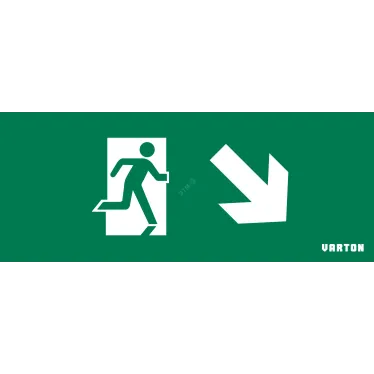 Пиктограмма (Наклейка) Фигура / Стрелка Вниз Вправо для аварийно-эвакуационного светильника IP20 | V1-R0-70354-21A01-2011 | VARTON