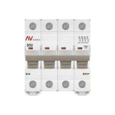 Выключатель автоматический AV-10 4P 32A (D) 10kA AVERES