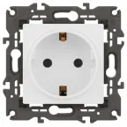 Розетка 2P+E Schuko, 16А-250В, Эра Elegance, белый, 14-2101-01