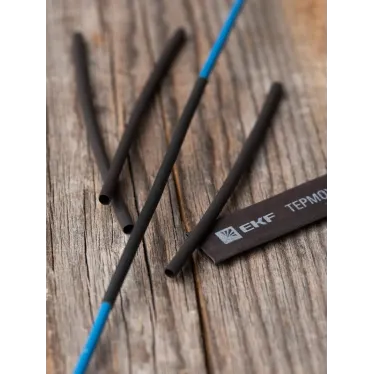 Термоусаживаемая трубка ТУТ нг 1.5/0.75 черная в отрезках по 1м PROxima