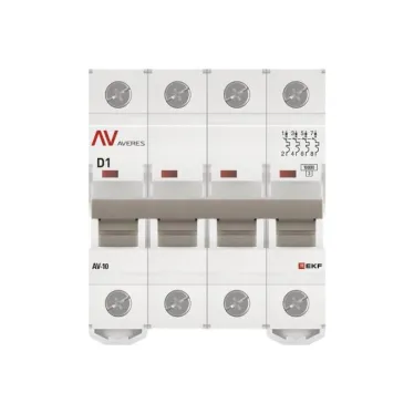 Выключатель автоматический AV-10 4P 1A (D) 10kA AVERES