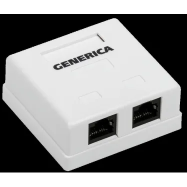 Розетка информационная настенная RJ45 категории 5Е FTP 2 порта GENERICA