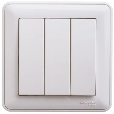 W59 Выключатель трехклавишный, 10АХ, в сборе, белый