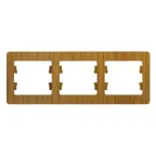 GLOSSA Рамка 3 поста горизонтальная дуб