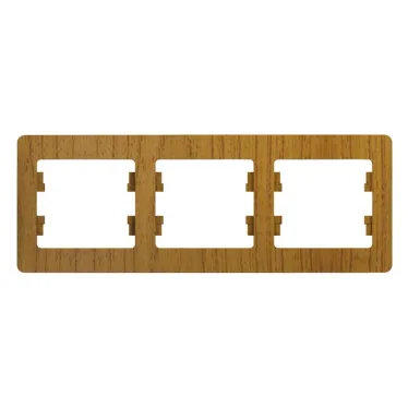 GLOSSA Рамка 3 поста горизонтальная дуб