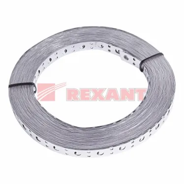 Лента-полоса монтажная оцинкованная. перфорированная прямая 20х0.55 мм. 25 м