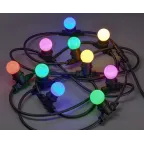                  LIGHTING Гирлянда белт-лайт 5м 10 цветных ламп IP65 черный шнур 3м 230В транзит IEK
               