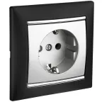 VALENA Розетка с заземлением в рамку алюминий